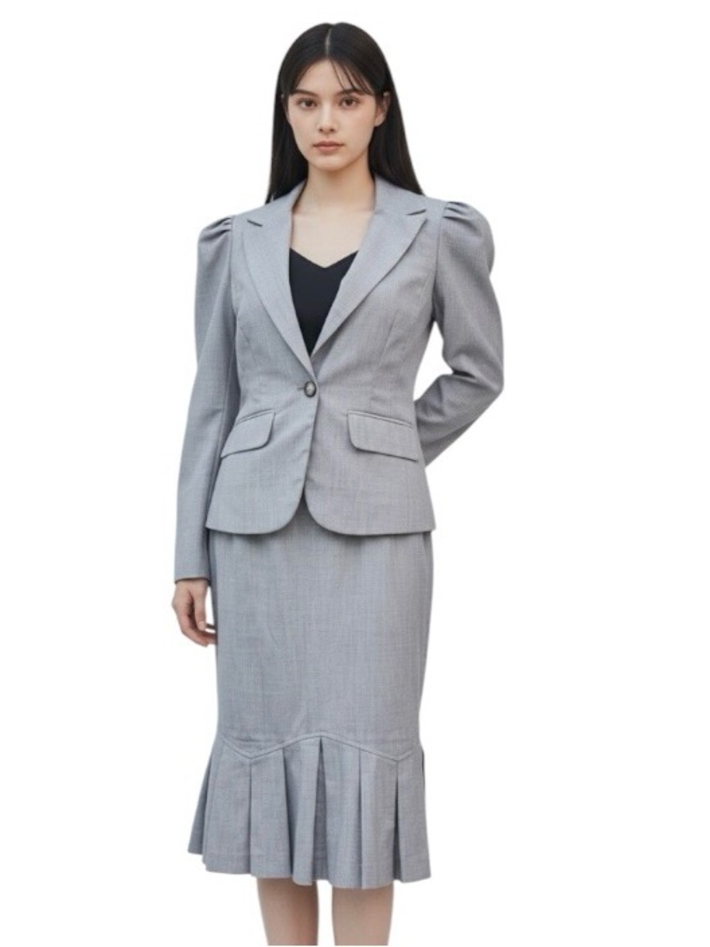 Women's Suit Two-Piece Skirt & Blazer Set